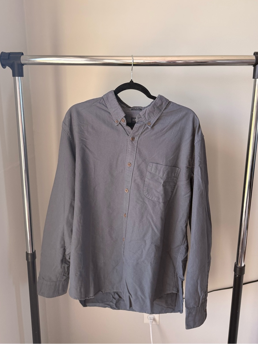 J. Crew Men's Light Gray Button-Down Shirt